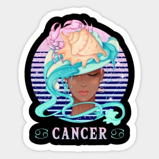 Retro Cancer Zodiac Sticker